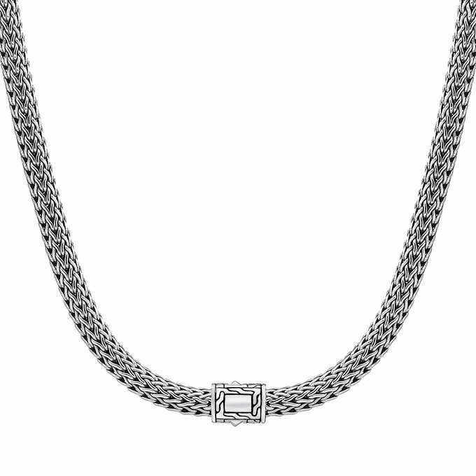 John Hardy Sterling Silver 925 Women Woven Necklace 18.5inch x 5mm NB900477X18